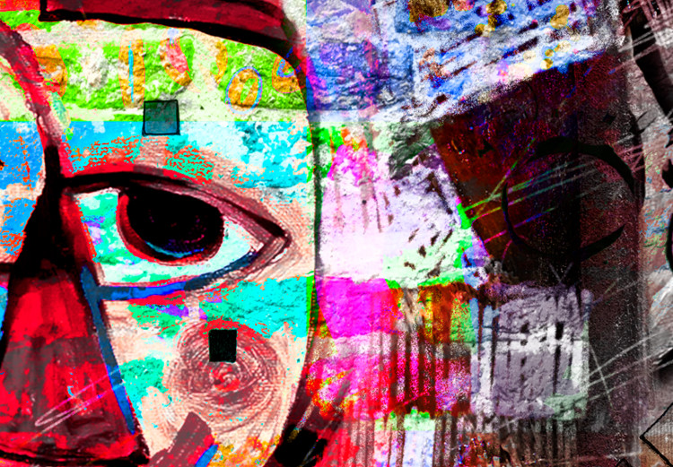 Canvas Colorful faces - Abstraction stylized on children's drawing 135964 additionalImage 4