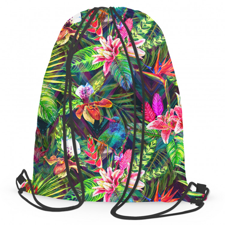 Backpack Psychedelic flowers - floral motif in intensive colours 147364