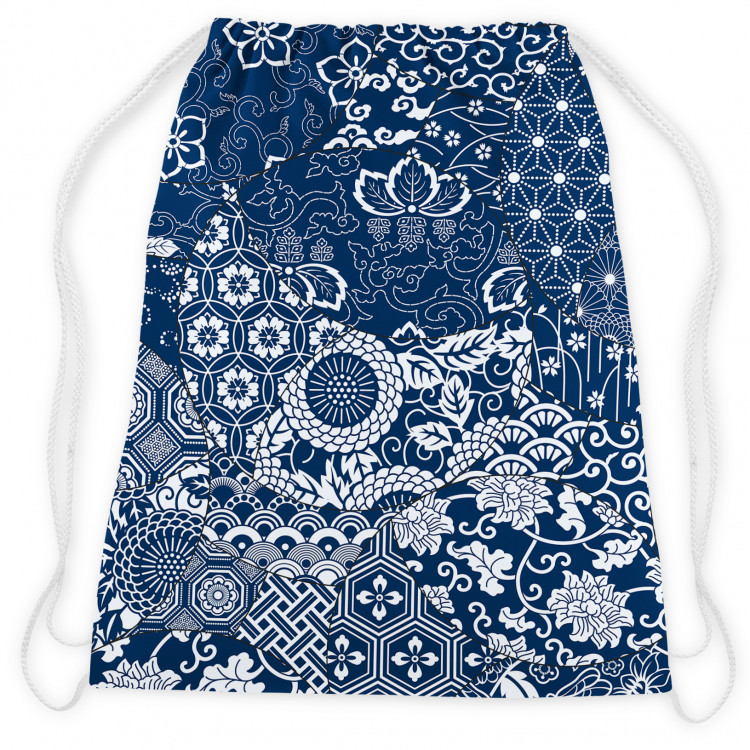 Backpack Floral mosaic - composition in shades of blue and white 147464 additionalImage 2