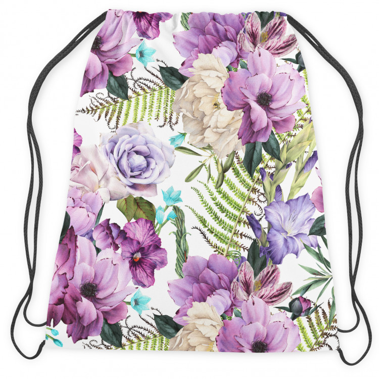 Backpack Joyful bouquet - composition of purple flowers on a white background 147564 additionalImage 2