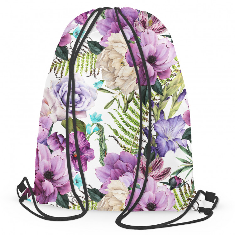 Backpack Joyful bouquet - composition of purple flowers on a white background 147564