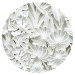 Round wallpaper Statuesque Leaves - Bright Spatial Composition of Plaster Plants 149164 additionalThumb 1