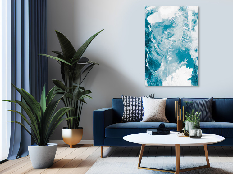 Canvas Abstract Blue - Marine Colors Reminiscent of Marble 149864 additionalImage 3