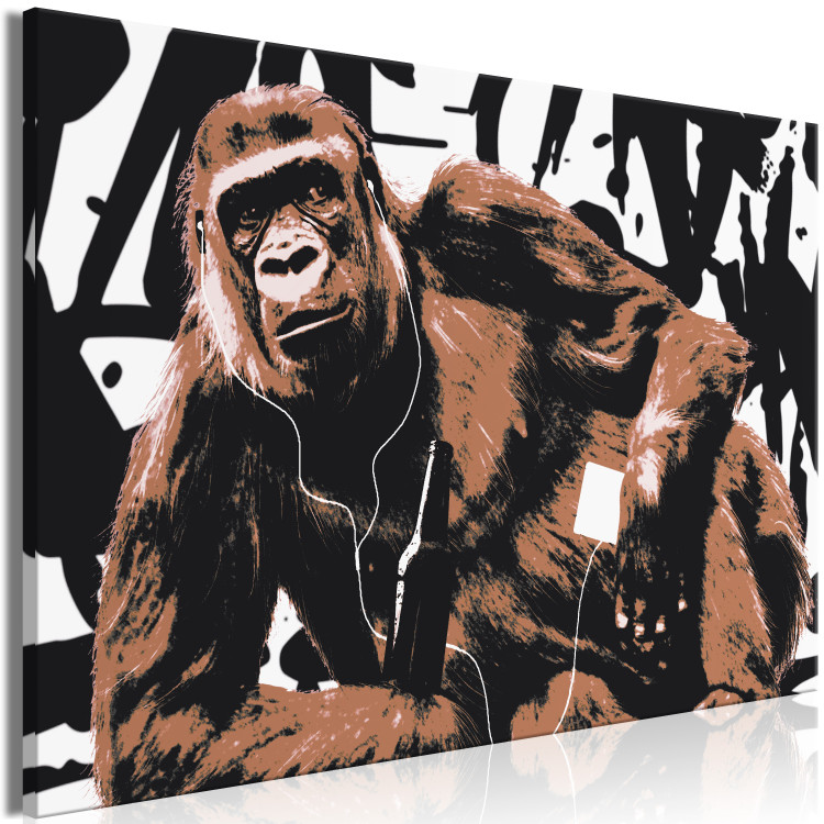 Canvas Western civilization - funny monkey illustration in pop art style 122374 additionalImage 2