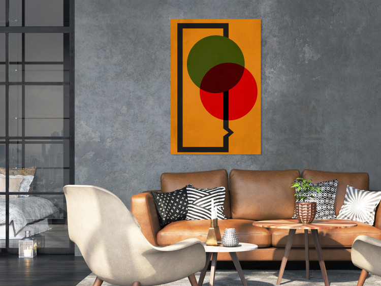 Canvas Two circles - modernistic abstraction with geometric figures 134374 additionalImage 3