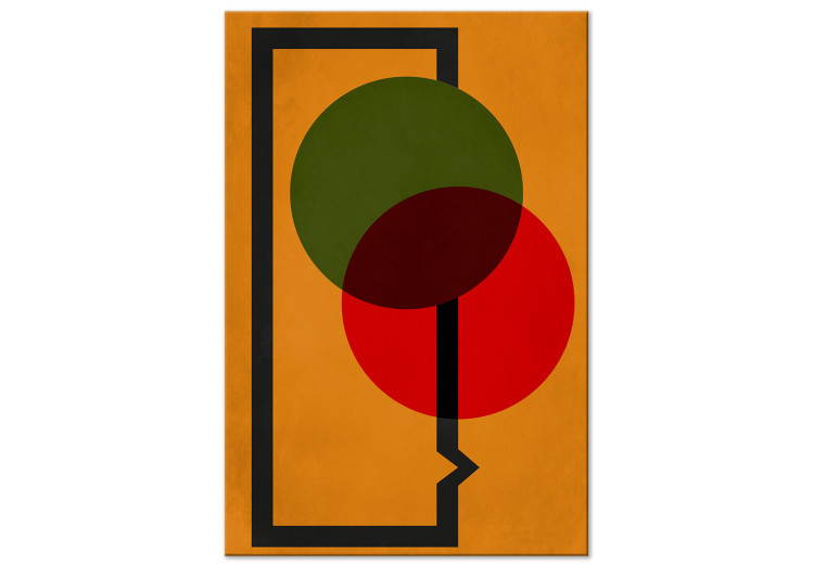 Canvas Two circles - modernistic abstraction with geometric figures 134374