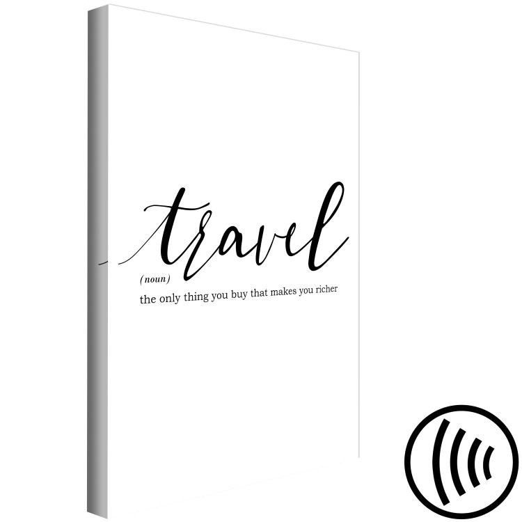 Canvas Travel inscription with quote - black and white lettering in English 135774 additionalImage 6