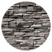 Round wallpaper Brick Wall - Steel-Gray Wall Made of Stone Composition 149174 additionalThumb 1