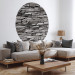 Round wallpaper Brick Wall - Steel-Gray Wall Made of Stone Composition 149174 additionalThumb 3