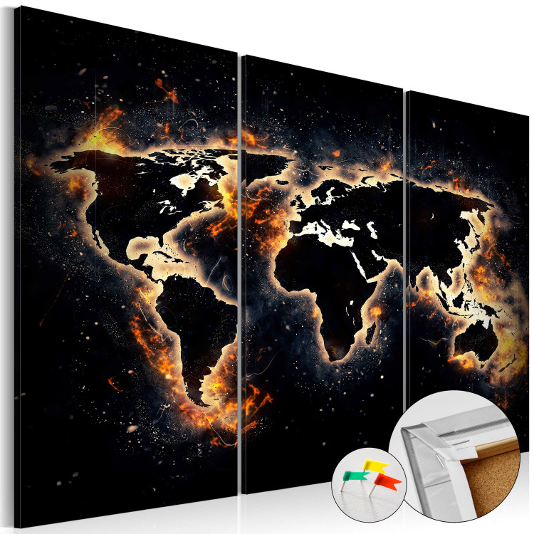 Cork Pinboard Flames of the World [Cork Map] 94774