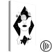 Canvas Planets, Moon and woman figure in a diamond - black-white abstraction 128484 additionalThumb 6