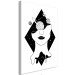 Canvas Planets, Moon and woman figure in a diamond - black-white abstraction 128484 additionalThumb 2
