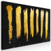 Canvas Golden brush lines - modern abstraction on black background 134384 additionalThumb 2