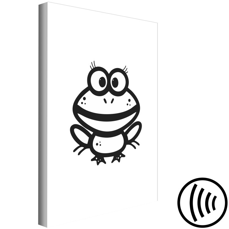 Canvas Little frog - drawing image of a smiling amphibian in black and white 135184 additionalImage 6