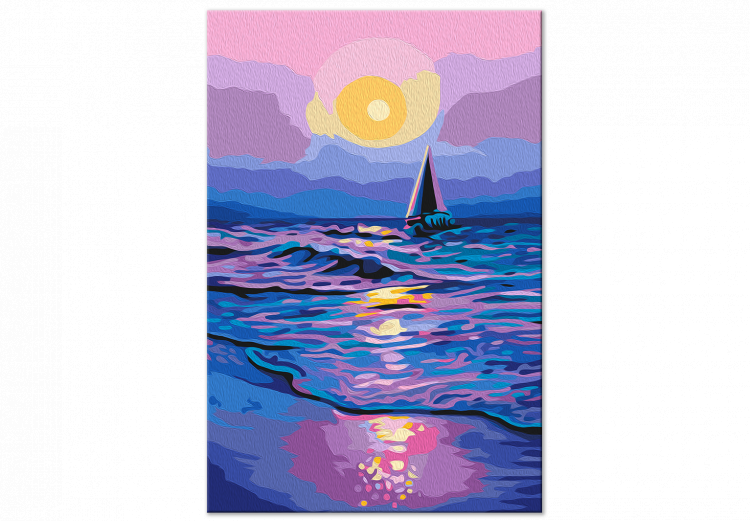 Paint by Number Kit Lovely Landscape -Sea and a Sailboat Against the Backdrop of the Sunset 144084 additionalImage 4