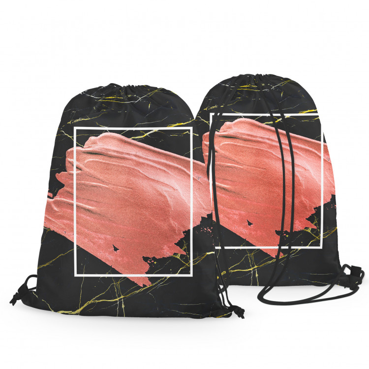 Backpack Pearl pink - an abstract composition on black marble background 147384 additionalImage 3