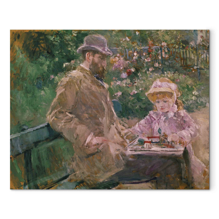 Canvas Eugene Manet and his daugher in the garden at Bougival 158484