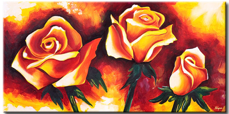 Canvas Three charming roses 48584