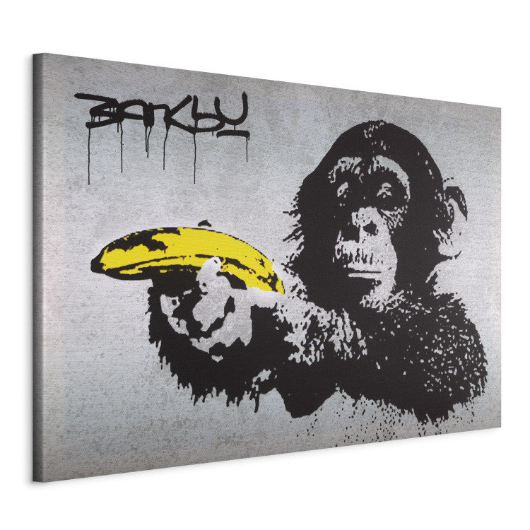 Canvas Stop or the monkey will shoot! (Banksy) 150994 additionalImage 2