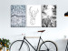 Canvas Winter triptych - geometric deer and snow-covered trees 117105 additionalThumb 3