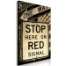 Canvas Sepia Stop sign - retro style photograph with English inscription 123605 additionalThumb 2