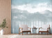 Wall Mural Hazy Landscape - View of the Mountains and the Lake in Delicate Tones 146005
