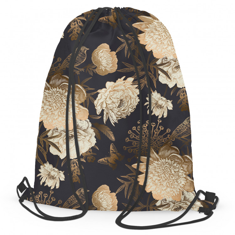 Backpack Bouquet of the night - an elegant floral composition in shades of gold 147405
