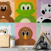 Wall Mural Cheerful Animals - Various colorful animals: cat, pig for children 61205 additionalThumb 4