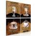 Canvas Coffee Variations (4-part) - beverages with inscriptions in retro motif 129315 additionalThumb 2