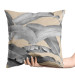 Decorative Velor Pillow Leafy curtain in grey - floral pattern with banana tree 147115 additionalThumb 3