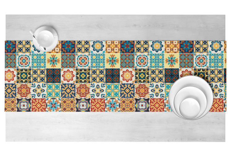 Table Runner Spanish arabesque - a motif inspired by patchwork-style ceramics 147315 additionalImage 2