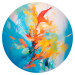 Round wallpaper Dance of Colors - Multicolored Abstraction With Predominance of Yellows and Blues 151615 additionalThumb 1