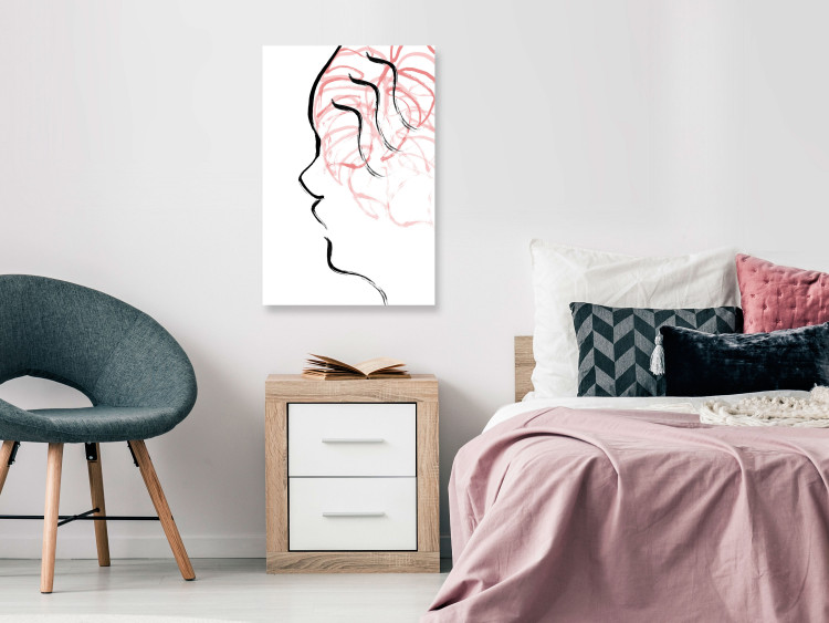 Canvas Leafy thoughts - contour of the face profile with an abstract accent 119225 additionalImage 3