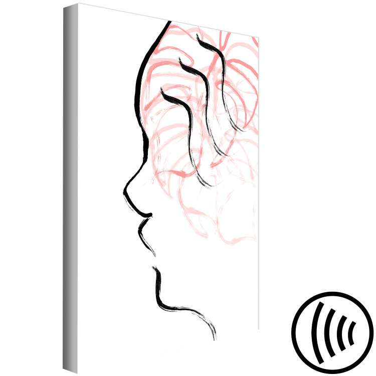 Canvas Leafy thoughts - contour of the face profile with an abstract accent 119225 additionalImage 6