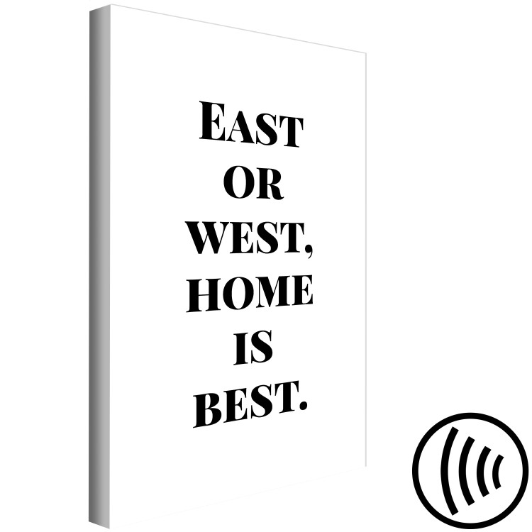 Canvas East or west, home is best English quote - black and white lettering 122925 additionalImage 6