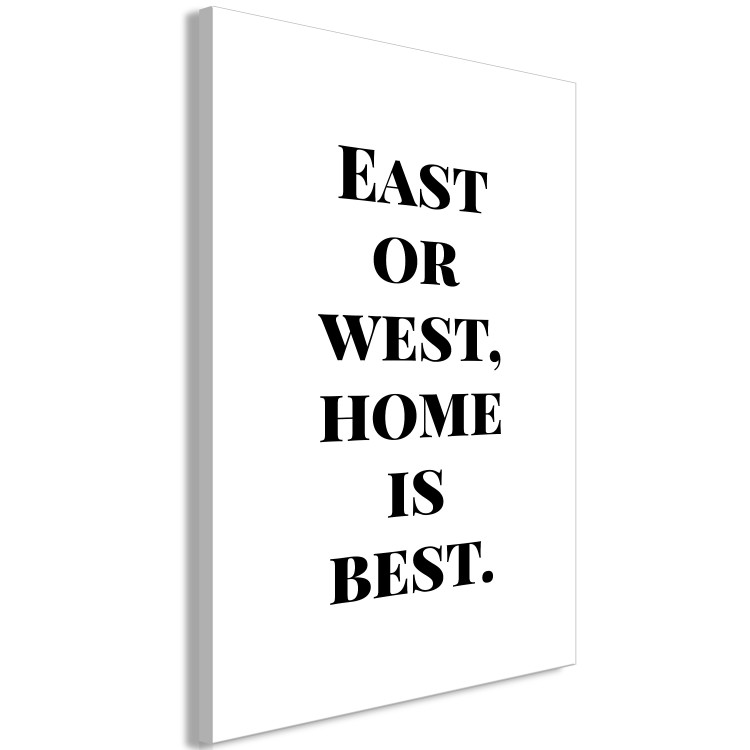 Canvas East or west, home is best English quote - black and white lettering 122925 additionalImage 2