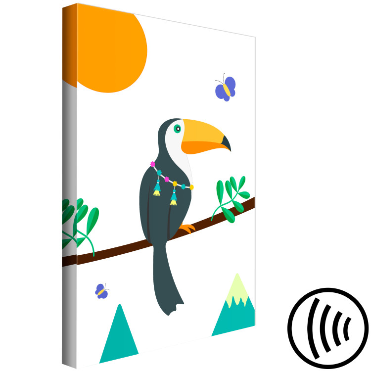 Canvas Toucan And Butterflies (1 Part) Vertical 123725 additionalImage 6