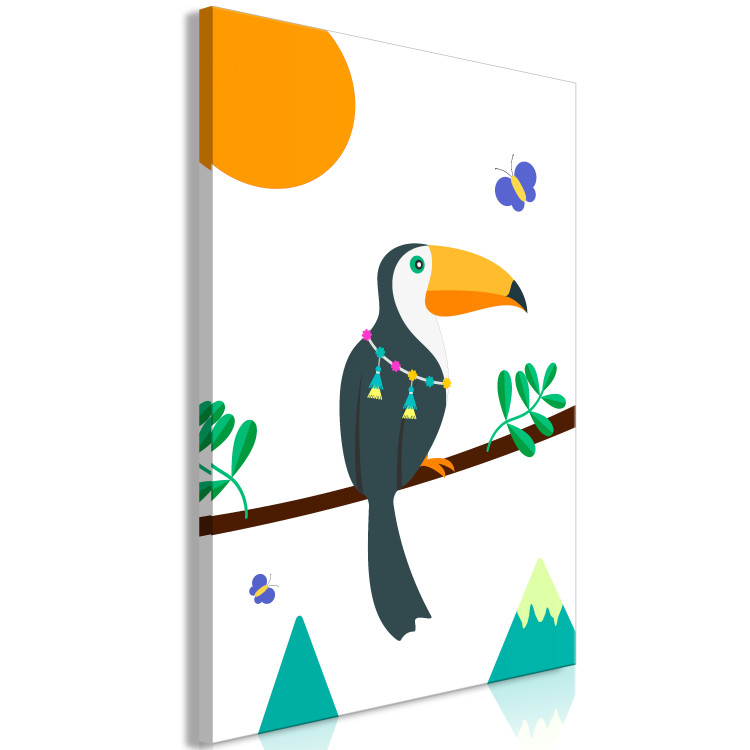 Canvas Toucan And Butterflies (1 Part) Vertical 123725 additionalImage 2