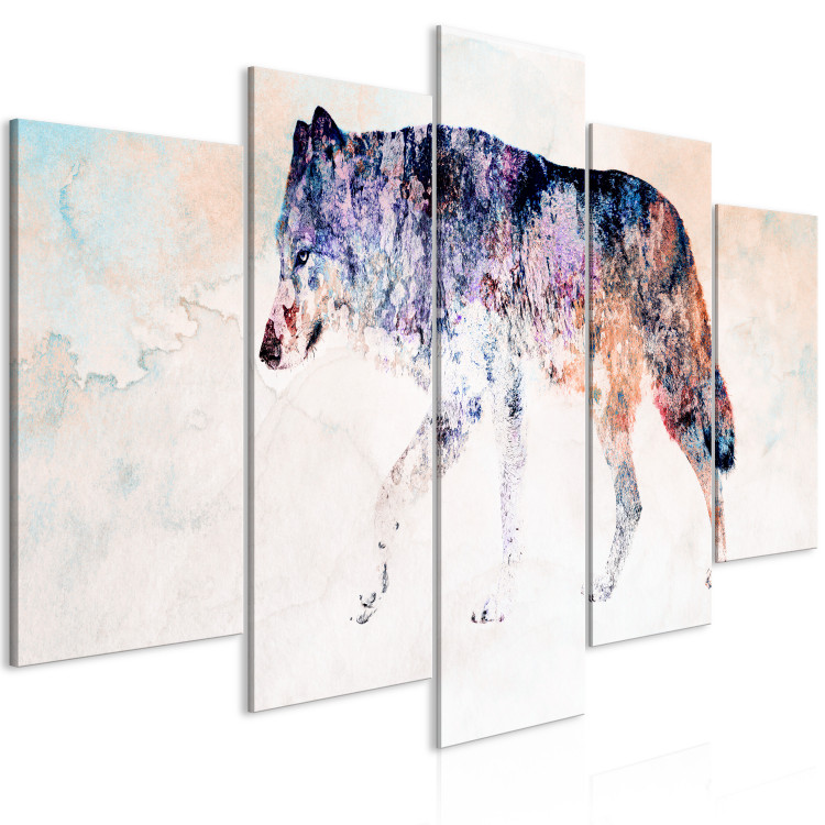Canvas Lonely Wolf (5 Parts) Wide 126925 additionalImage 2