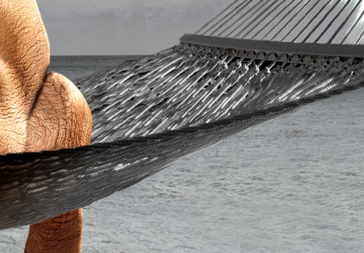 Canvas Elephant on a hammock looking at the moon - 4 parts elephant abstract 128835 additionalImage 5