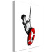 Canvas Boy with a lifebuoy - black and white graphic in street art style 132435 additionalThumb 2