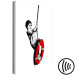 Canvas Boy with a lifebuoy - black and white graphic in street art style 132435 additionalThumb 6