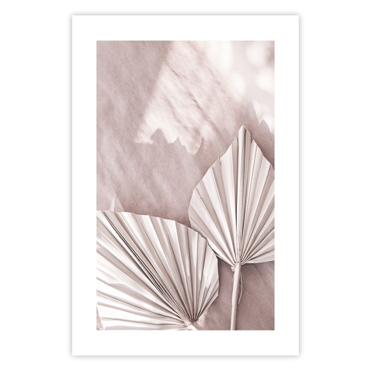 Poster Hot Morning - a summer composition with white leaves in a scandi boho style 136535 additionalImage 11