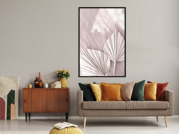Poster Hot Morning - a summer composition with white leaves in a scandi boho style 136535 additionalImage 16