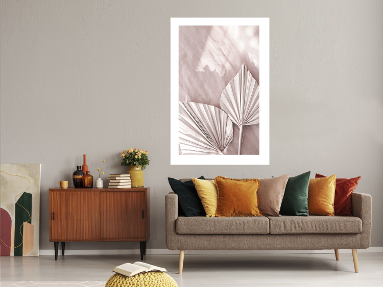 Poster Hot Morning - a summer composition with white leaves in a scandi boho style 136535 additionalImage 17