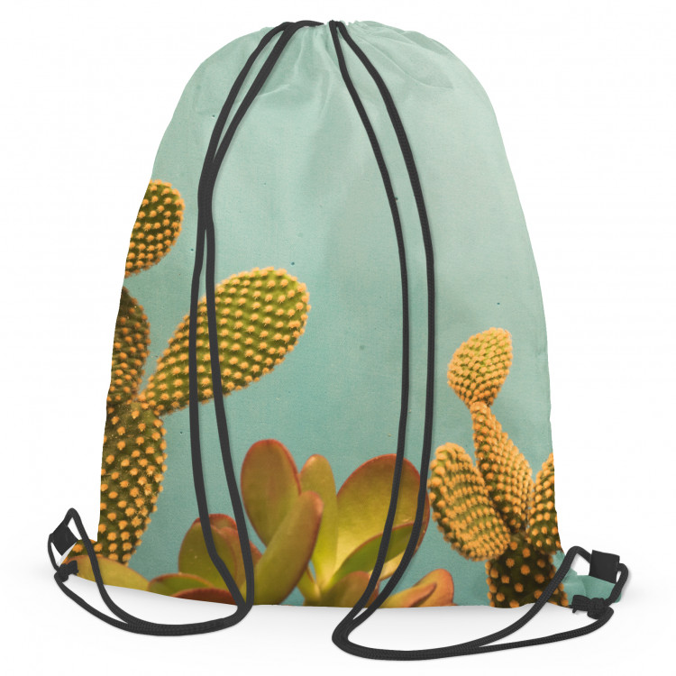 Backpack Cactus sky - a plant composition on a celadon background 147435