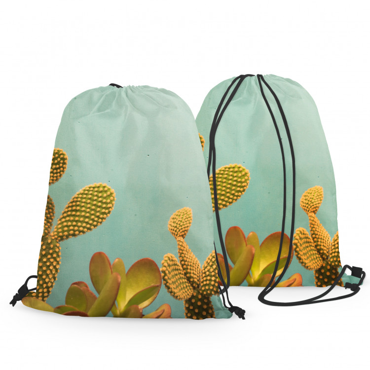 Backpack Cactus sky - a plant composition on a celadon background 147435 additionalImage 3