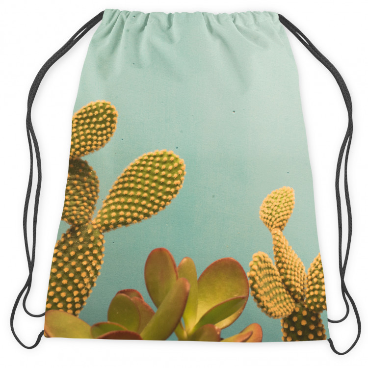 Backpack Cactus sky - a plant composition on a celadon background 147435 additionalImage 2