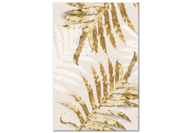 Canvas Golden Leaves - Elegant Plants With a Festive Atmosphere 148035