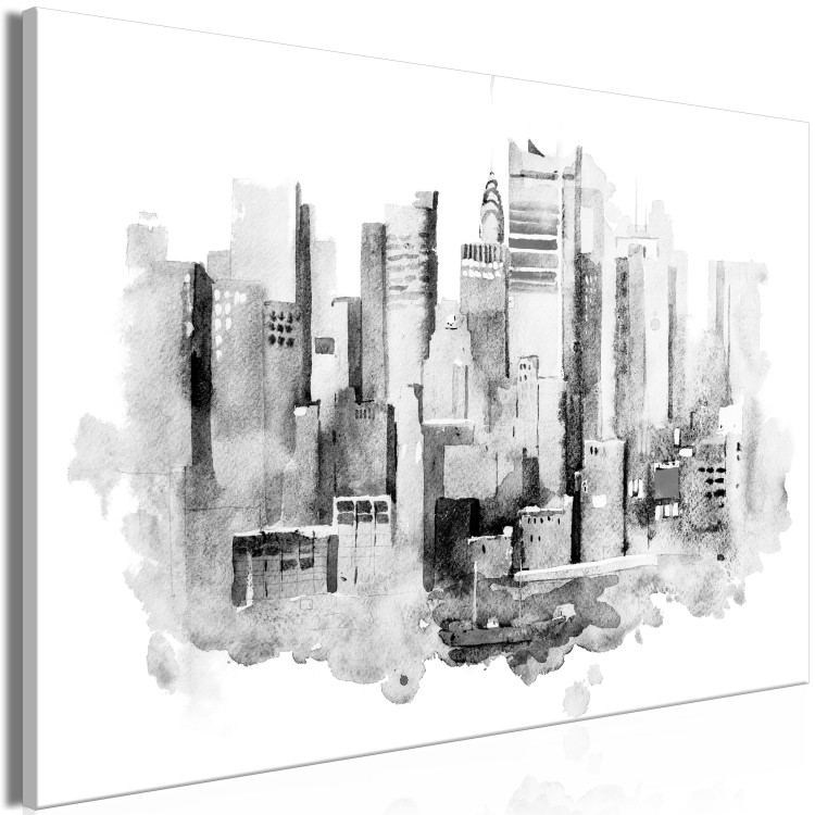 Canvas Monochrome Architecture - Cityscape Painted With Watercolor 149835 additionalImage 2